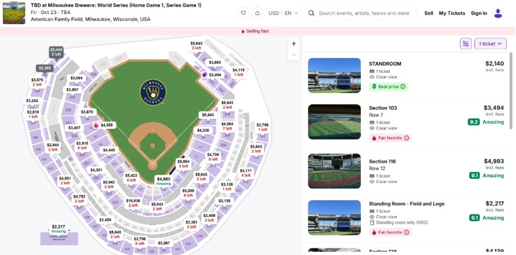 High ticket prices for World Series games in Milwaukee stun fans — BizTimes Milwaukee