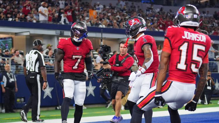 Bucky Irving and rookie QB Jalon Daniels help Bucs beat sloppy Cowboys 24-16 for 1st win of season — WTSP Sports Tampa Bay