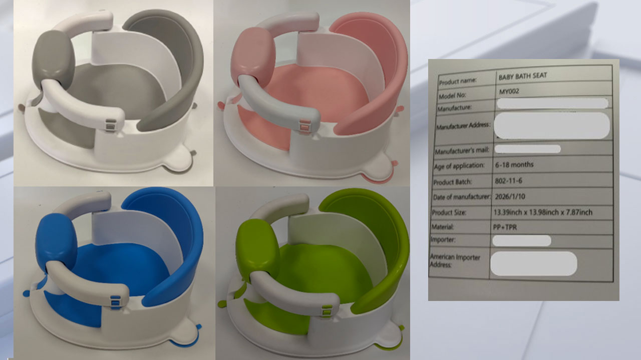 Baby bath seats sold on Amazon under recall for risk of serious injury, drowning — FOX 13 Tampa Bay News, Tarpon Springs Government news